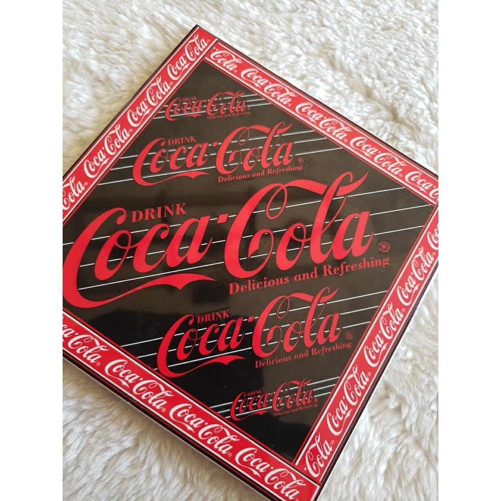 Vintage Set Of 1995 Enesco Drink Coca Cola Delicious‎ and Refreshing Trivet Wall